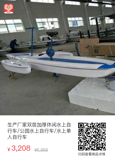 生产厂家双层加厚休闲水上自行车/公园水上自行车/水上单人自行车